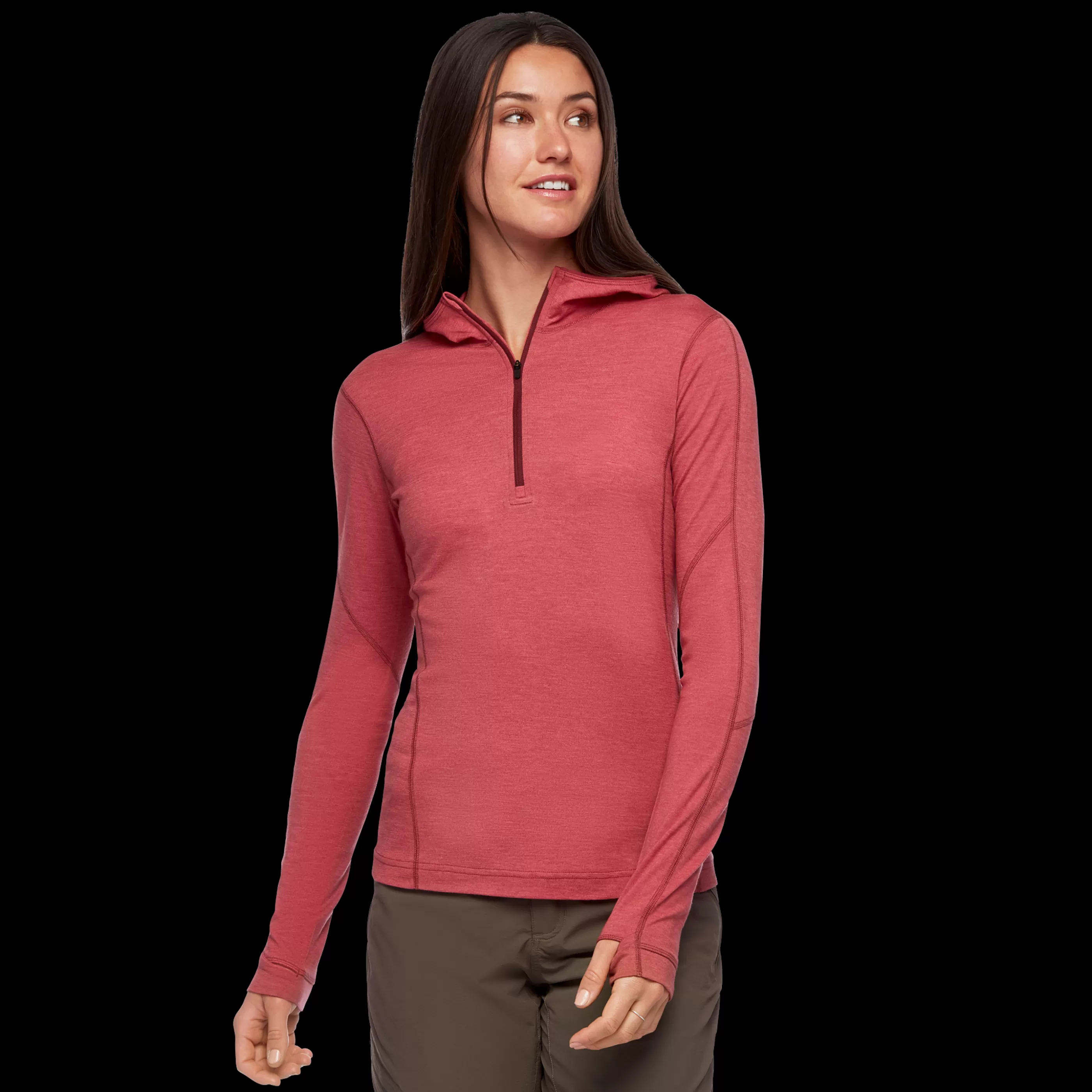 Women's Solution 150 Merino Quarter Zip Hoody-Black Diamond Outlet